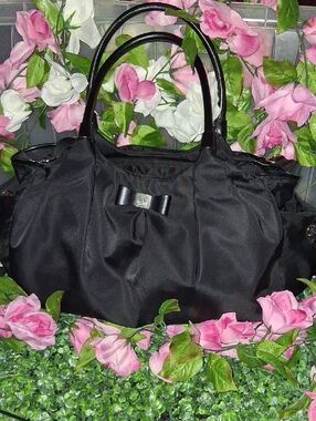 kate spade Black Bow-Accent Baby Bag Tote